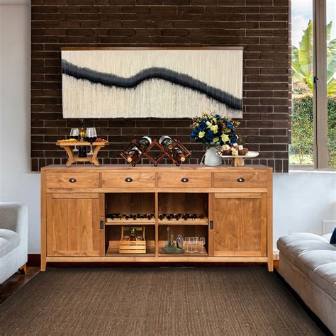 Waxed Teak Wood Rhone Buffet / Media Center, Large by Chic Teak only