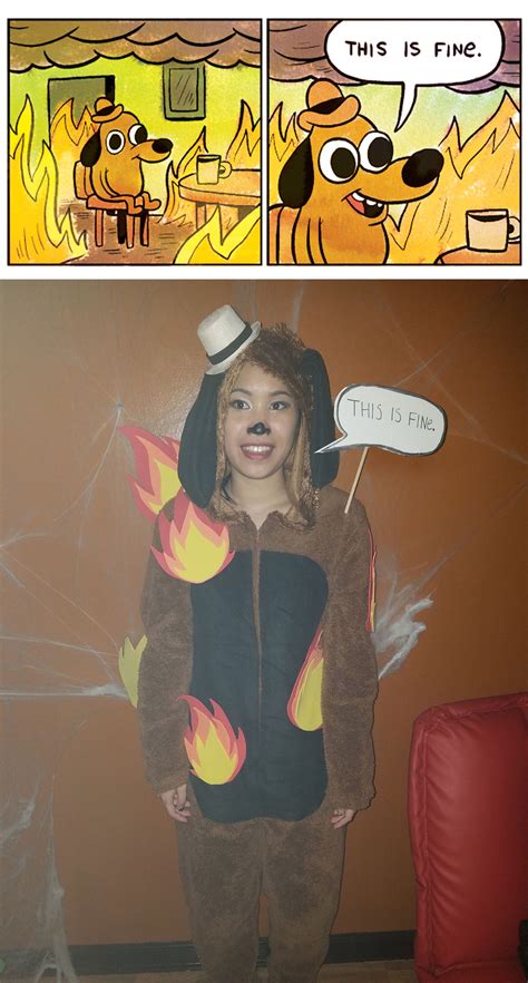 My costume for Halloween. "This is Fine" | Halloween memes, Meme ...