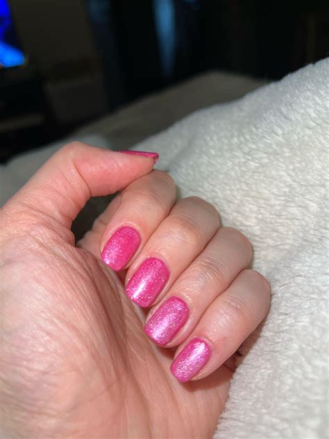 DIY NAILS- sparkly pink will always be a favourite, look achieved using ...