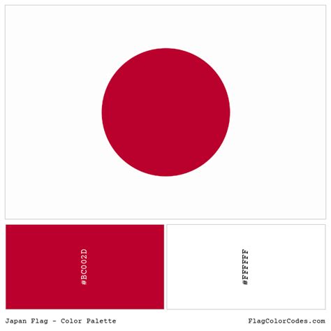 Japan flag color codes