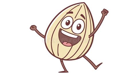 cute cartoon almond character stock illustrations  cute cartoon