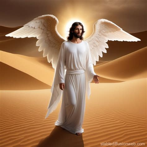 Angel's Desert Encounter Prior to Jesus | Stable Diffusion Online