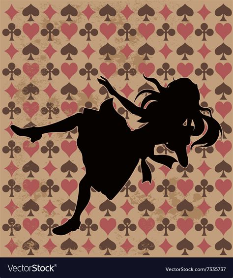 Falling alice silhouette Royalty Free Vector Image