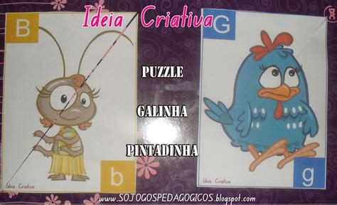 Puzzle Galinha Pintadinha Letra Maiúscula e Minúscula