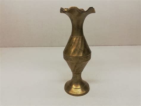 vintage small brass vase solid brass vase short brass vase etsy
