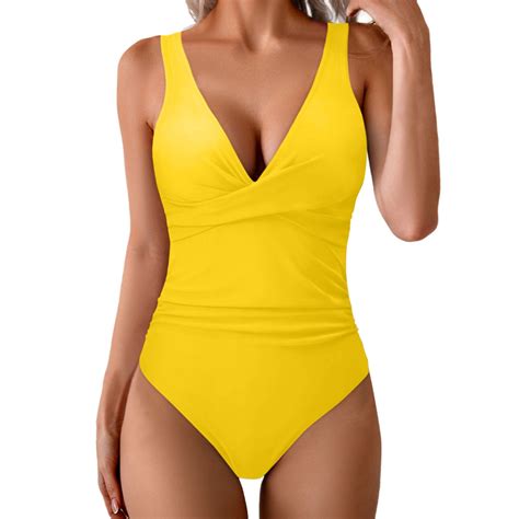 WAYUTE Womens Swimsuits One Piece Swimsuits Bathing Suits for V Neck