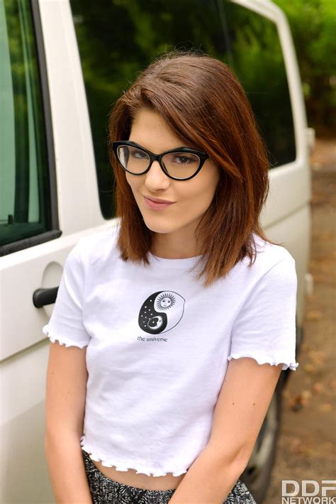 Sara Bell, pornstar, women, glasses, DDF Network, portrait display