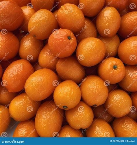 An Up-close Look at a Group of Ripe Vivid Kumquat with Intricate
