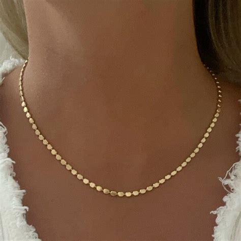 flat gold necklace shop  etsy