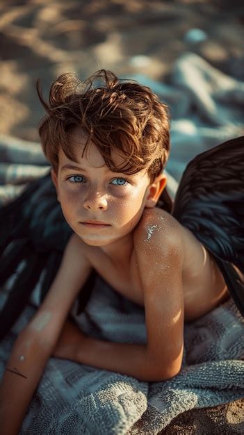 young boy depicted  angel ki generiertes bild