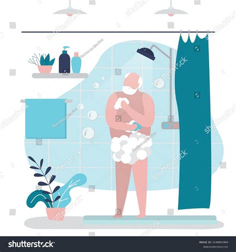 752 Naked man in shower Stock Illustrations, Images & Vectors