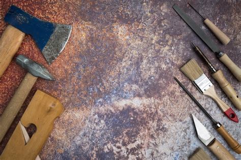 photo top view set  tools