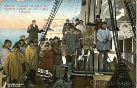 Siberian Eskimos On Board The Steamer Corwin, East Cape 1909 Alaska ...
