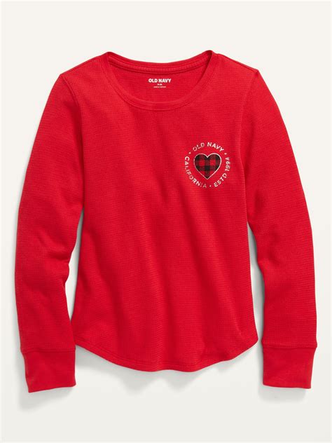 Long-Sleeve Logo-Graphic Thermal T-Shirt for Girls | Old Navy