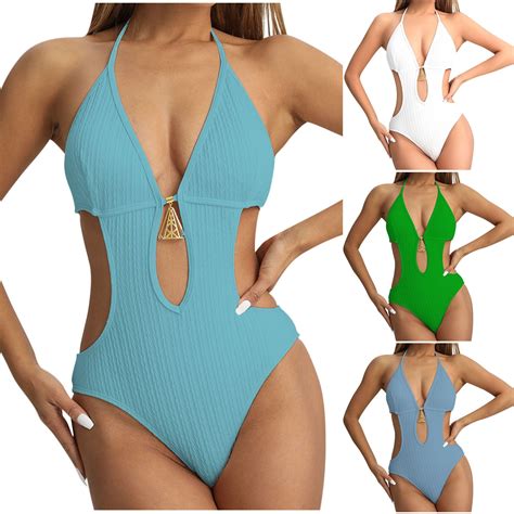 Sentmoon Womens One Piece Swimsuits with Built in Bra Spaghetti Strap