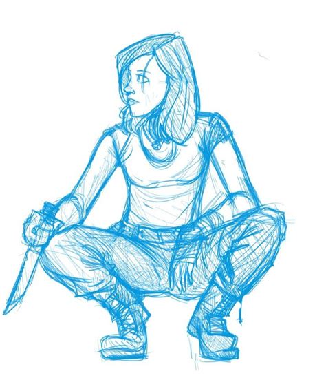 rough study  crouching woman  colemanimation crouching pose
