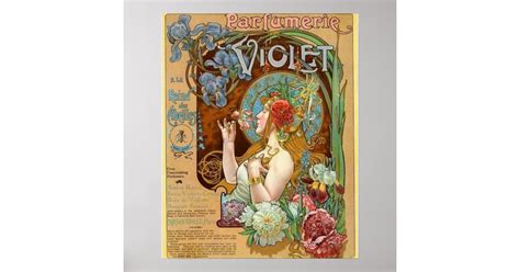 Pretty Girl and Violet Perfume Ad Poster | Zazzle