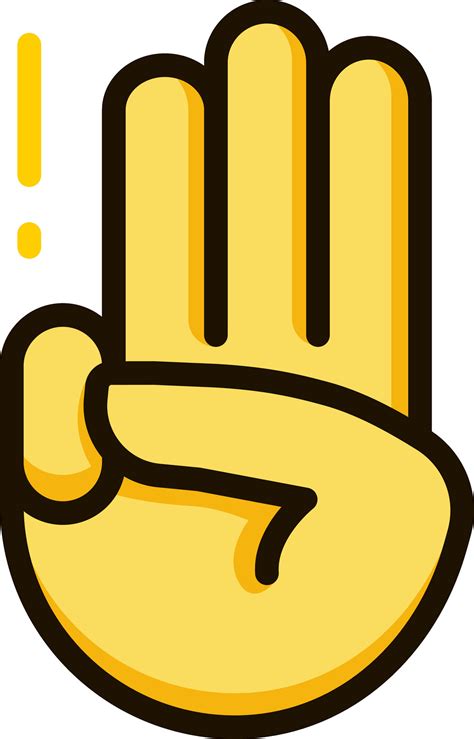 three finger salute icon emoji 32193941 Vector Art at Vecteezy