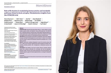 Congratulations Tereza on your first author publication in Alzheimer's
