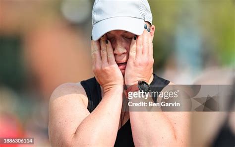 Powerful Marathon Finish Line Celebration Moment High-Res Stock Photo ...