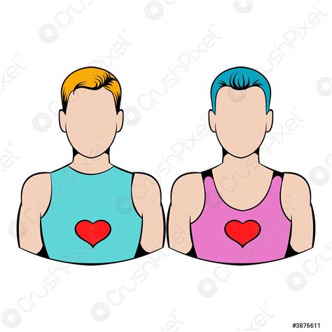 Gay couple icon, icon cartoon - stock vector 3876611 | Crushpixel