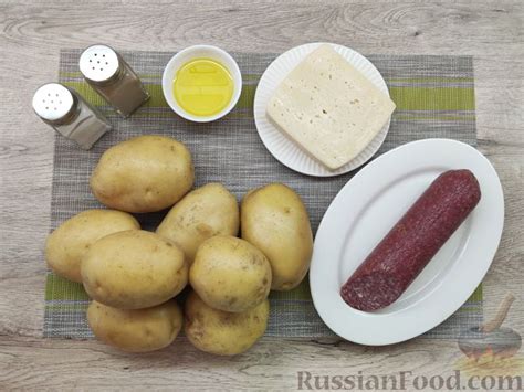 Рецепт: Картошка-гармошка с копчёной колбасой и сыром (в духовке) на ...