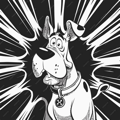 Premium Vector | Scooby_doo_black_and_white_vector_illustration