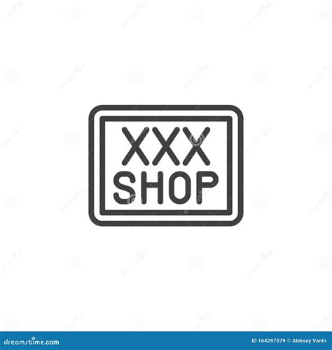 ícone De Linha De Sinal De Loja Sexo XXX Ilustração do Vetor