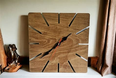 simple wall clock stylish wall clock oak clock wooden clock hand