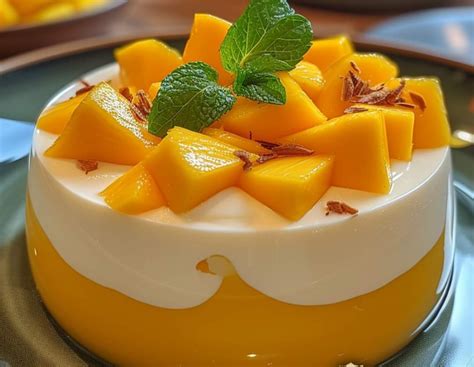 Mango Panna Cotta Fris En Licht Dessert