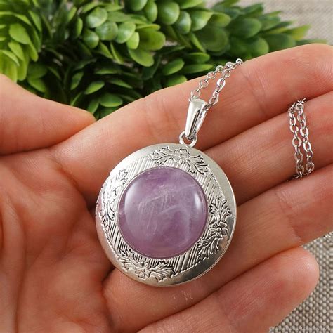 Медальон Аметист светлый круглый antique silver №3 купить в интернет ...