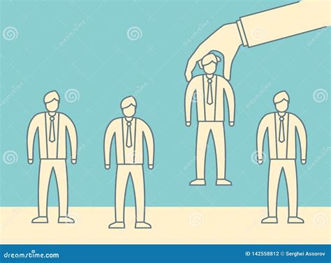 hand choosing man  selected people group stock vector