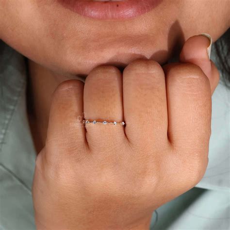 Floating Bubble Diamond Wedding Band, Round Lab Grown Diamond Band