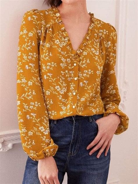 pin  jenny mendoza  moda fancy tops tops designs floral shirt women