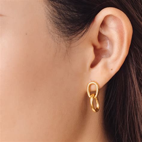 sleek double loop earrings aurious