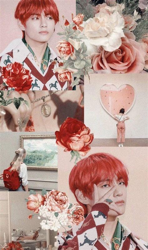 Download Rose Pink Bts Member V Aesthetic Wallpaper | Wallpapers.com