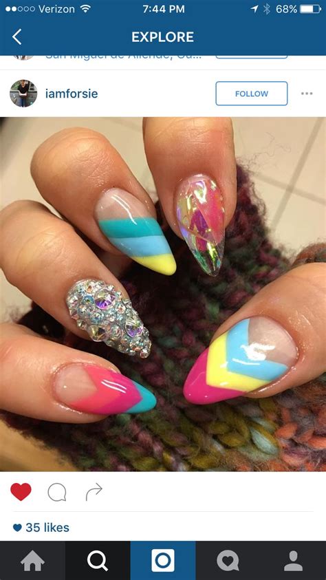 Bright nails | Nail art, Bright nails, Nail designs