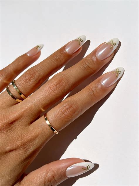 Wedding-Ready Chrome French Tip Nails With Bows- Lulus.com Fashion Blog