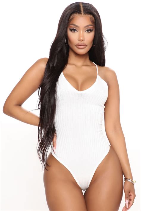 Bailey Anne Ribbed Bodysuit - White | Fashion Nova