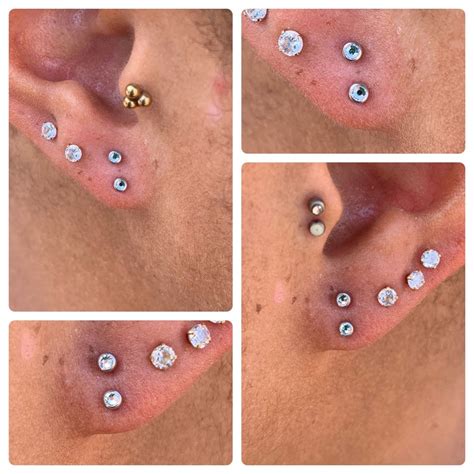 🦋🦋 Stacked Lobes, i hver af kundens øreflipper, så 2 x 2 x Stacked ...