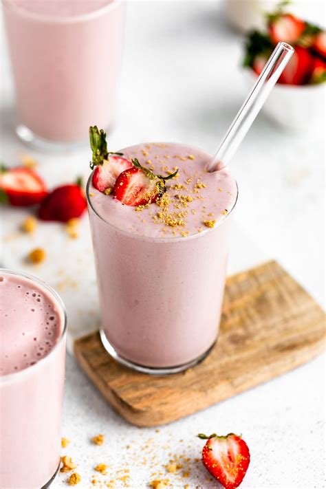 Strawberry Banana Protein Shake - Eat With Clarity