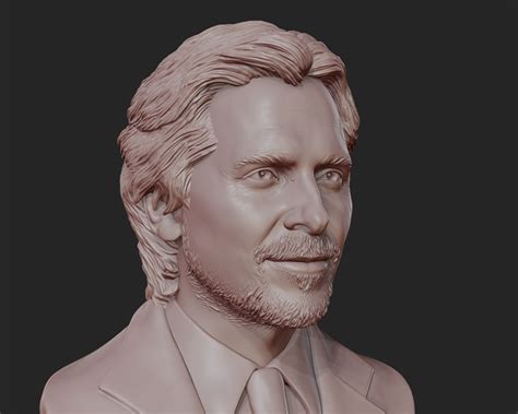 Christian Bale portrait sculpture 3D model 3D printable | CGTrader