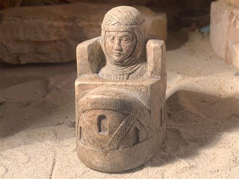 Medieval Chess piece statue - Spanish Queen in a castle - 12th century