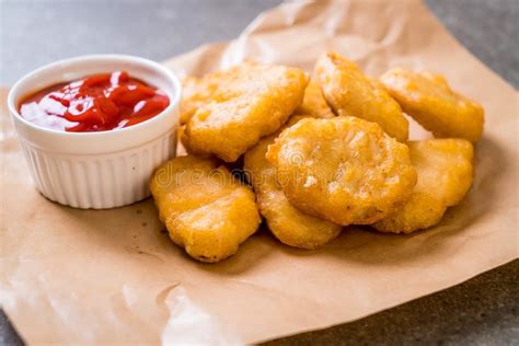 Chicken nuggets with sauce stock image. Image of snack - 129531061