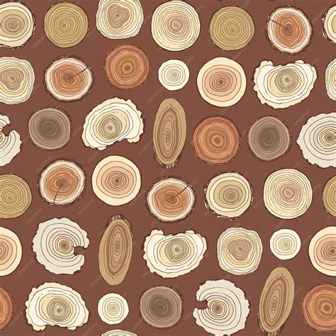 premium vector tree rings vector seamless pattern