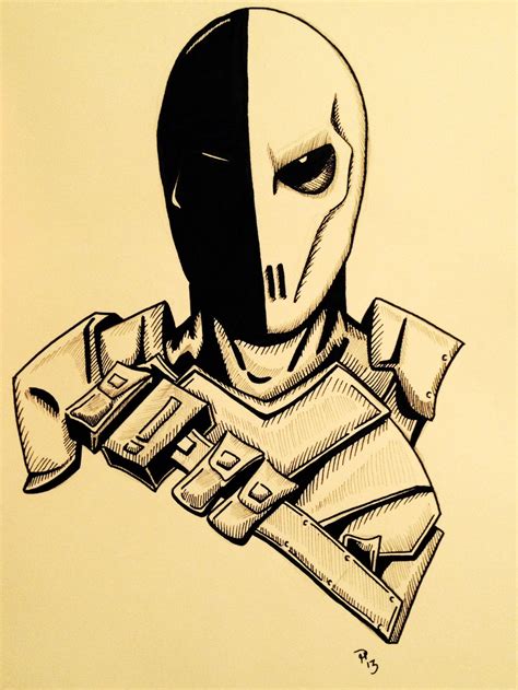 Deathstroke. 9x12 Micron ink on paper | Deathstroke, My drawings, Character