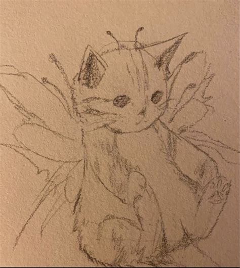 Котик с крылышками | 고양이 그림, 스케치북 그림, 귀여운 고양이 그림