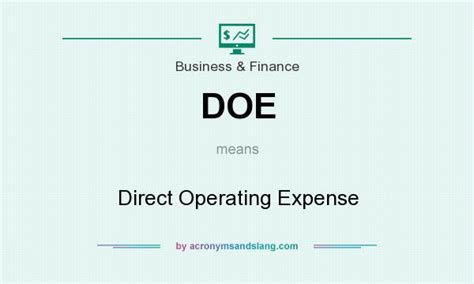 doe direct operating expense  business finance