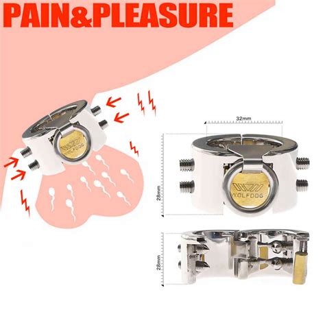 Cockrings Painful CBT Testis Scrotum Torture Pendant Lockble Ball