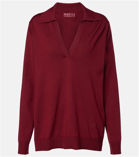 Wool sweater in burgundy - Gucci | Mytheresa